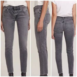 Agolde Sophie Ankle Mid-Rise Jeans Sz 27 Duet Gray Charcoal Skinny Stretchy